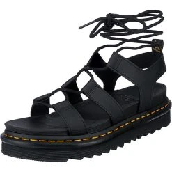 Dr. Martens Nartilla Black Hydro Leather Riemchensandalen - Schwarz