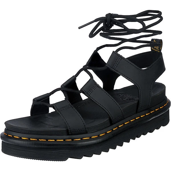 Dr. Martens Nartilla Black Hydro Leather Riemchensandalen - Schwarz