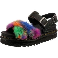 Dr. Martens Voss Ii Fluffy Riemchensandalen - Schwarz
